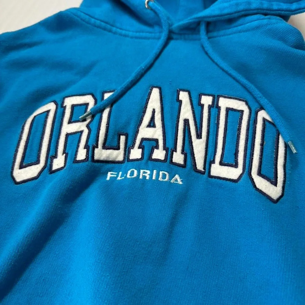 Pacific & Company Orlando Florida Hoodie Blue Embroidered Pullover Small